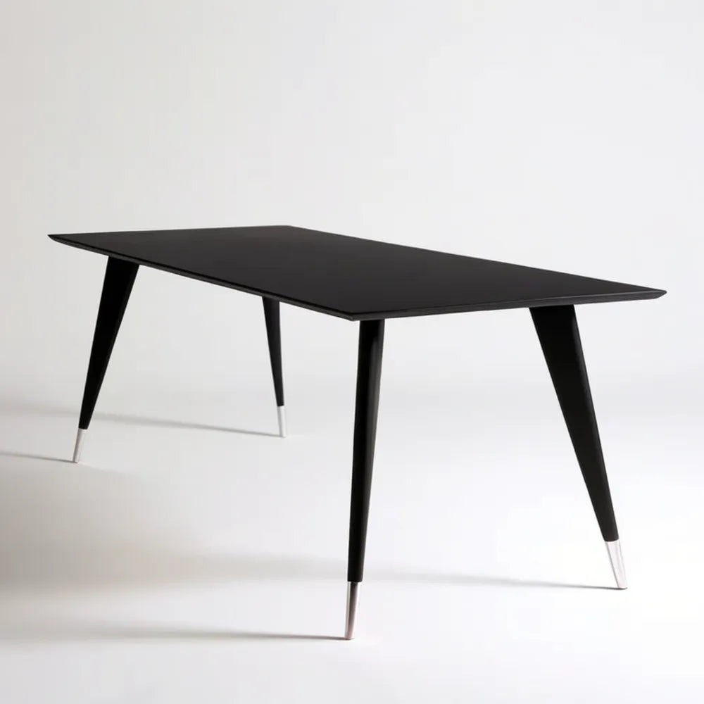Czarny prostokątny stół do jadalni MDF 160 x 80 x 75 cm