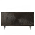 Czarny kredens z litego drewna mango, 3 drzwi, 160 x 40 x 75 cm