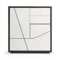 Nowoczesny kredens MDF biało-czarny 80 x 40 x 100 cm