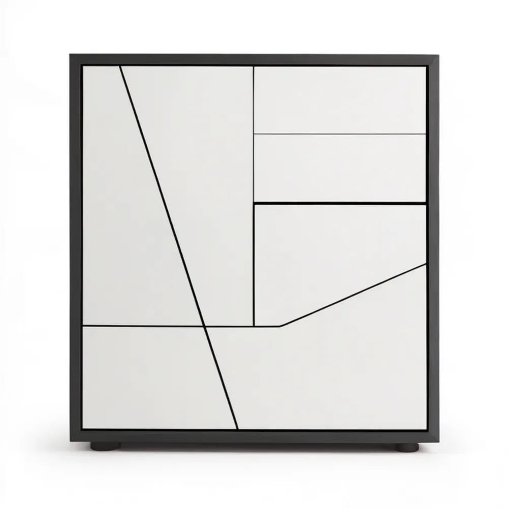 Nowoczesny kredens MDF biało-czarny 80 x 40 x 100 cm