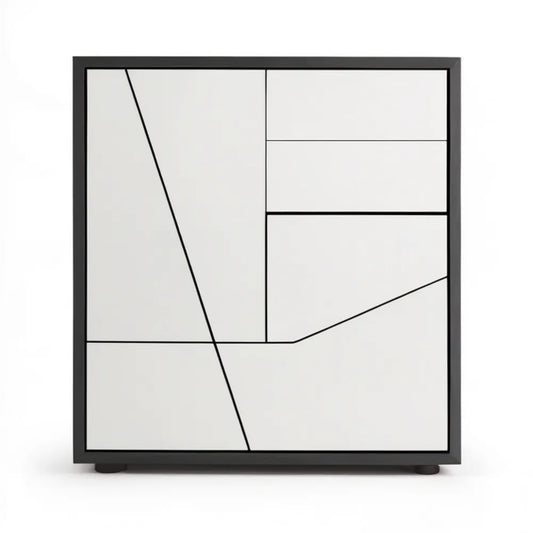 Nowoczesny kredens MDF biało-czarny 80 x 40 x 100 cm